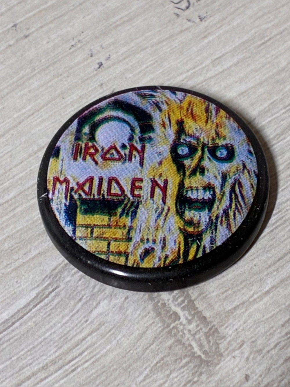 Iron Maiden Eddie Vintage Punk Heavy Metal Pin Button Badge 1980 Band Merch Rare